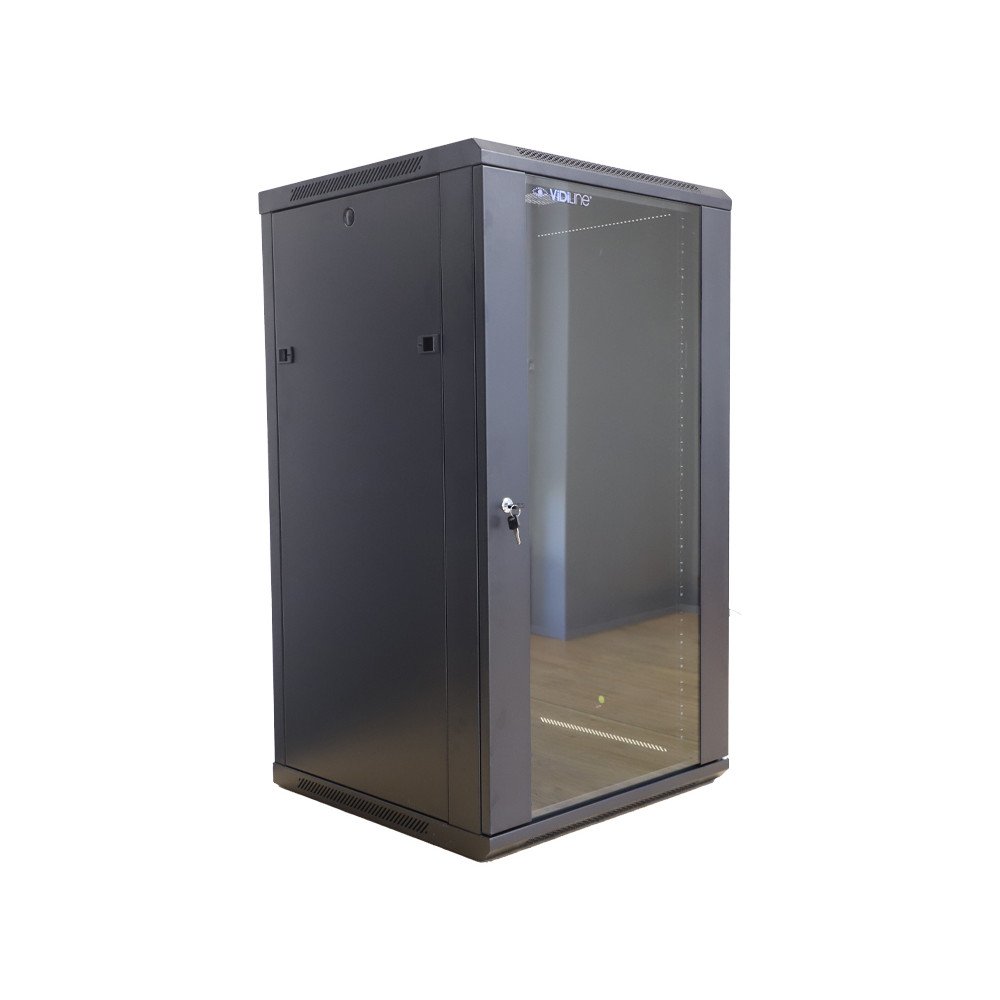 RACK cabinet 19" Hanging 22U up to 60kg Tempered glass ViDi-R19-22U/600-WS_V2