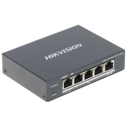 Hikvision DS-3E0505HP-E 5-Port Unmanaged PoE Switch, 4 PoE Ports, 55W Budget, 10/100 Mbps