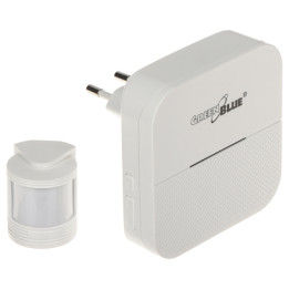 GreenBlue GB-212 Doorbell with PIR Motion Detector - Wireless Battery-Powered Door Chime