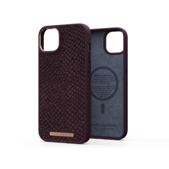 Njord Salm. Leather Magsafe Case iPhone 14 Plus Rust