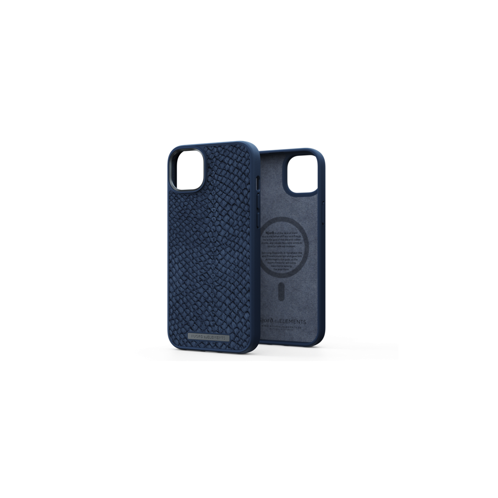 Njord Salm. Nahkainen Magsafe-kotelo iPhone 14 Plus Sininen