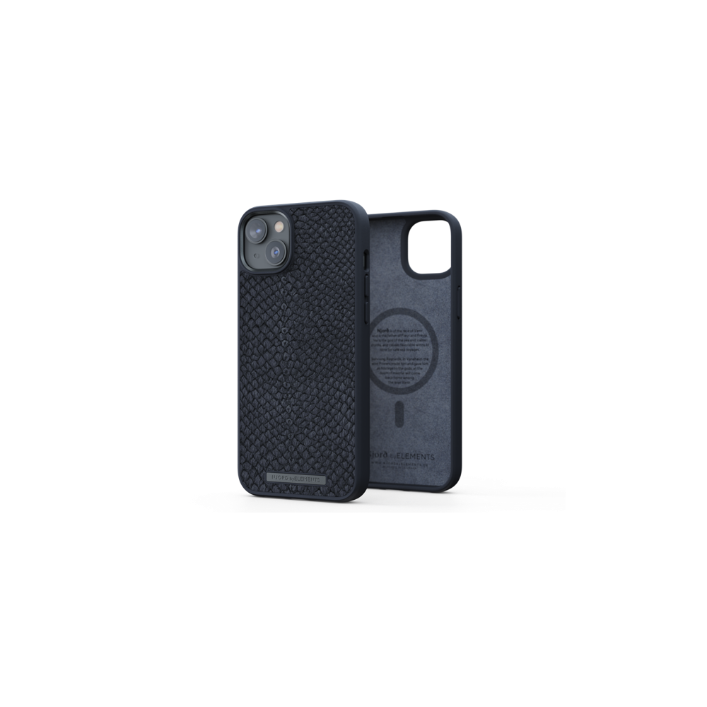 Njord Salm. Leather Magsafe Case iPhone 14 Plus Black