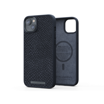 Njord Salm. Leather Magsafe Case iPhone 14 Plus Black