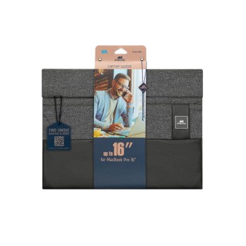 Rivacase black melange MacBook Pro 16 and Ultrabook sleeve 15.6"