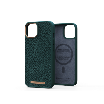 Njord Salm.Nahast Magsafe Case iPhone 14 Roheline