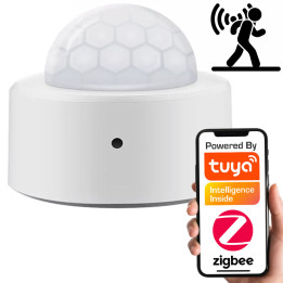 Mini PIR kustības klātbūtnes un spilgtuma sensors ZigBee TUYA