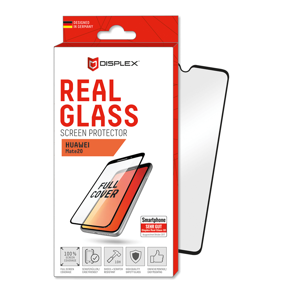 Displex Real Glass 3D Huawei Mate 20 (melns)
