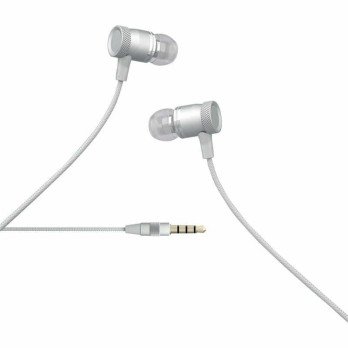 Color block Earphones with microphone (silver)