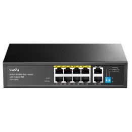 CUDY FS1010PG 8-Port PoE Switch 10/100Mbps 2 Uplink Ports Unmanaged Desktop