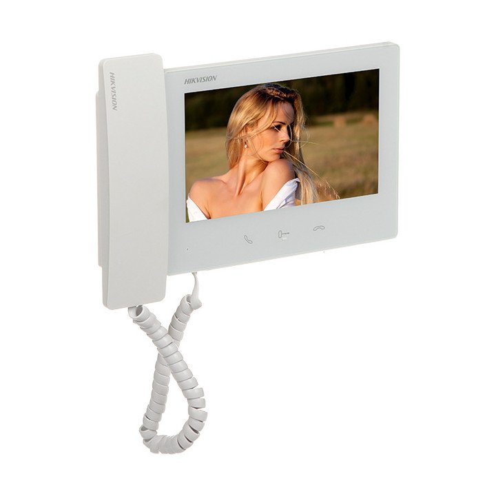 Hikvision DS-KH7300EY-WTHE2/WHITE 7" Touchscreen Wi-Fi Indoor Monitor for IP Video Doorbell