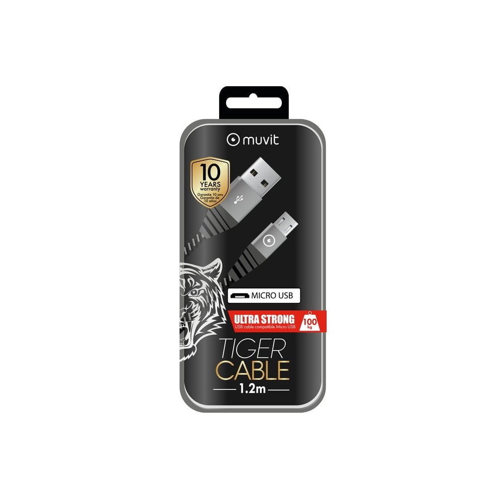 Tiger Ultra Resistant Cable Micro USB 1.2M 2.4A (grey)