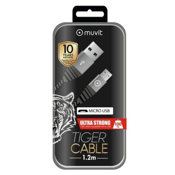 Tiger Ultra Resistant Cable Micro USB 1.2M 2.4A (grey)