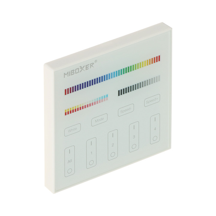 MiBOXER T4 LED Controller 2.4GHz RF Remote Control for Mono/CCT/RGB/RGBW/RGBCCT Strips, 12-24V DC