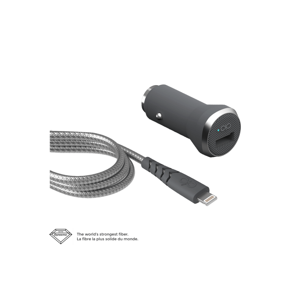 Force Power CAC Lightning/USB vastupidav kaabel ja auto kiirlaadija komplekt