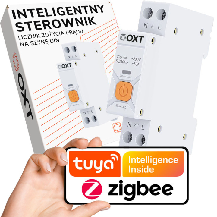 OXT Controller Meter 63A 19mm 1P Temperatūras mērīšanas DIN ZigBee TUYA