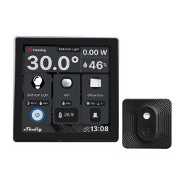 Shelly Wall Display WiFi/BLU (Black) + BLU H&T (Black) Set