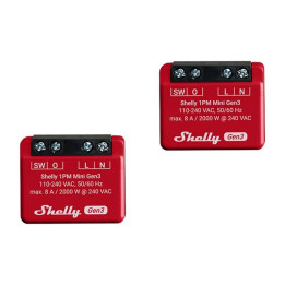 Shelly 1PM Mini Gen3 Set of 2 Temperature & Humidity Sensors, WiFi/Bluetooth/Matter