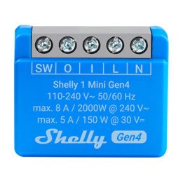 Shelly 1 многопротокольный модуль Mini GEN4 (Wi-Fi+ Bluetooth / Zigbee 3.0), совместимый с Matter - Sonoff, SmartWise, Shelly оп