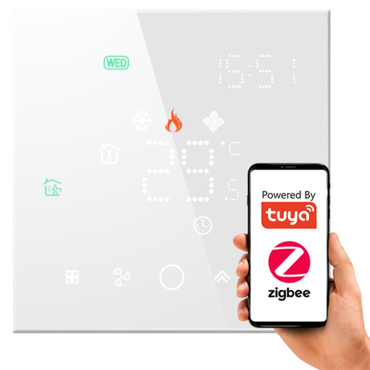 ZigBee termostata slēgtā krāsns White PS TUYA sērija
