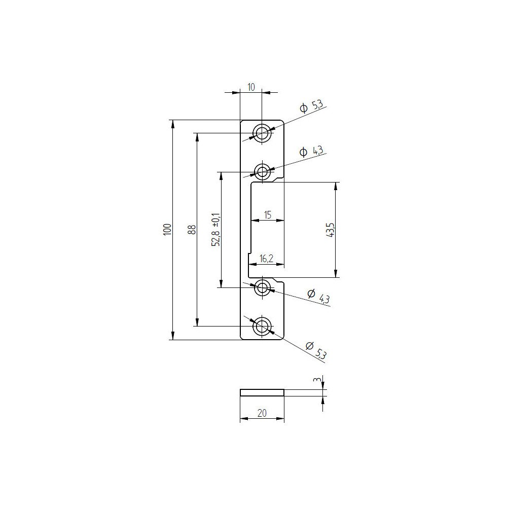 Trumpas plokscias zenklas SZZ-11C