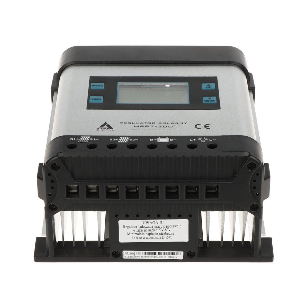 SAULES AKUMULATORA UZLADES REGULATORS SCC-30A-MPPT-LCD AZO Digital