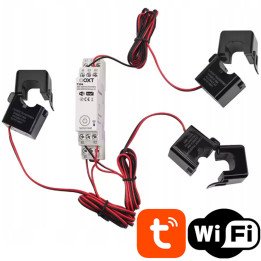 OXT viedais trīsfāzu DIN sliedes enerģijas mērītājs ar 100A/60A CT skavām WiFi TUYA