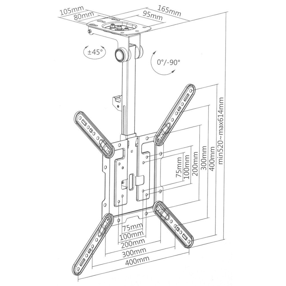 CEILING MOUNT FOR TV OR MONITOR BRATECK-LCD-CM344
