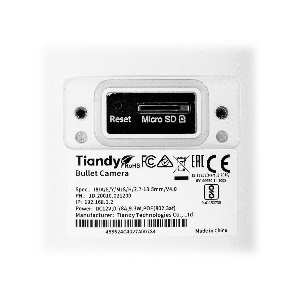 2 Mpx Motozoom TC-C32US IP tikla kameras specifikacija: I8/A/E/Y/M/S/H/2.7-13.5mm/V4.0