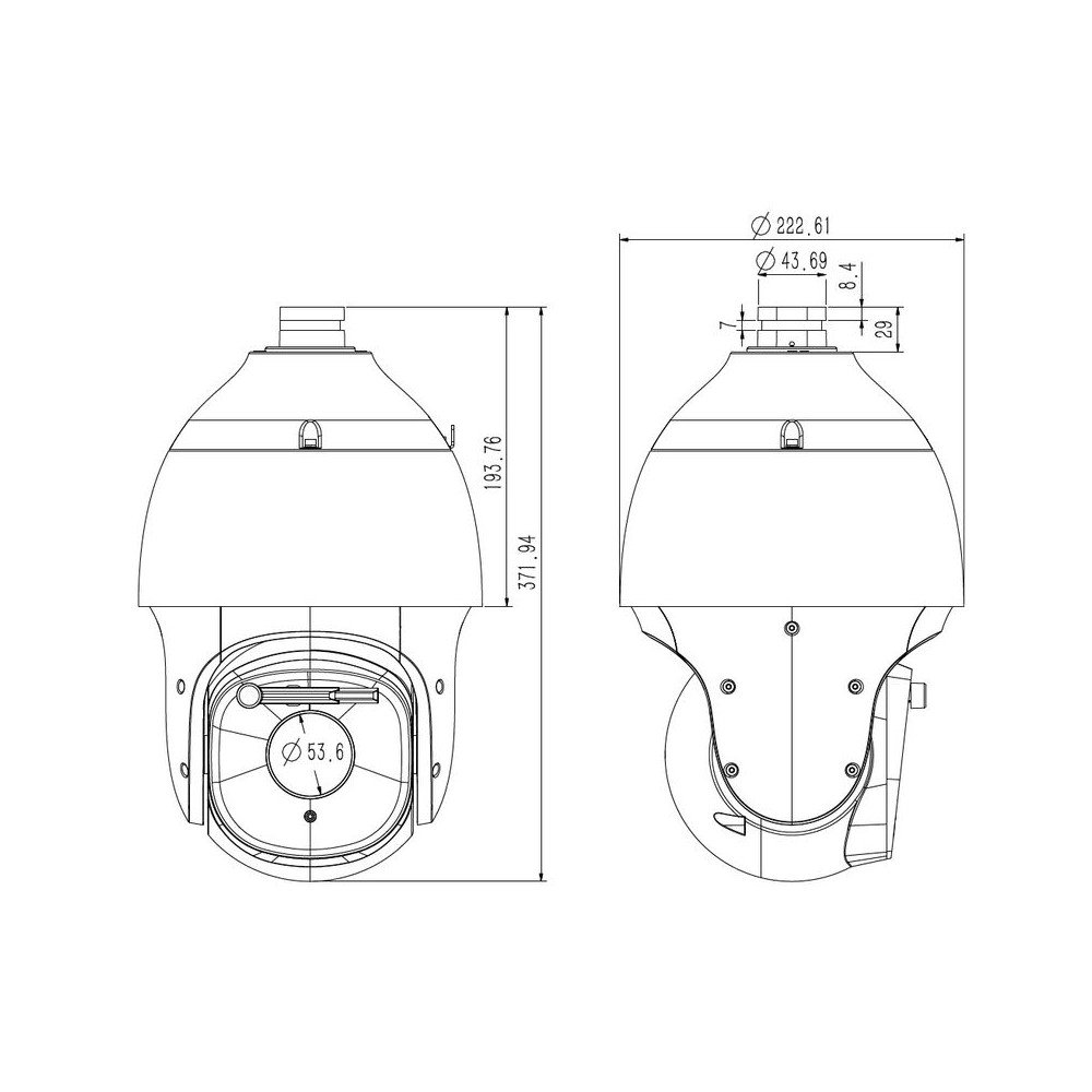 SPEED IP-KAAMERA TC-H348M SPEC:63X/IL/E++/A 3,7 Mpx 5,7 ... 359 mm TIANDY