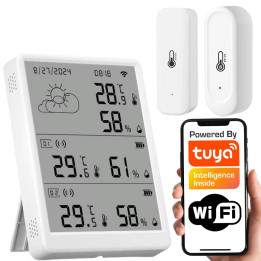 Умная метеостанция с внутренними и наружными датчиками WiFi TUYA
