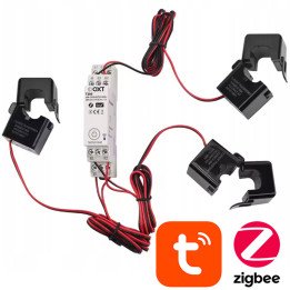 OXT viedais trīsfāzu DIN sliedes enerģijas mērītājs ar CT skavām 100A/60A ZigBee TUYA