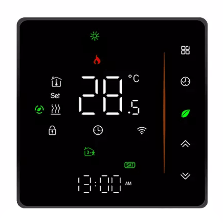 Ielādējams termostats 16A Black TR066C Wifi TUYA