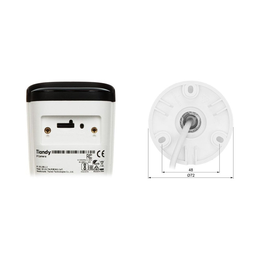 Kamera ip tc -c34ws spec: i5w/e/y/m/2,8 mm/v4.2 krasu razotajs - 4 mpx 2,8 mm Tiandy