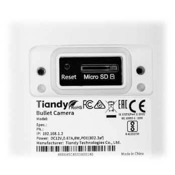Kamera IP TC -C38US SPEC: LK/I5W/E/Y/M/S/2,8 mm/V4.0 Spalvu gamintojas - 8 mpx 2,8 mm Tianddy