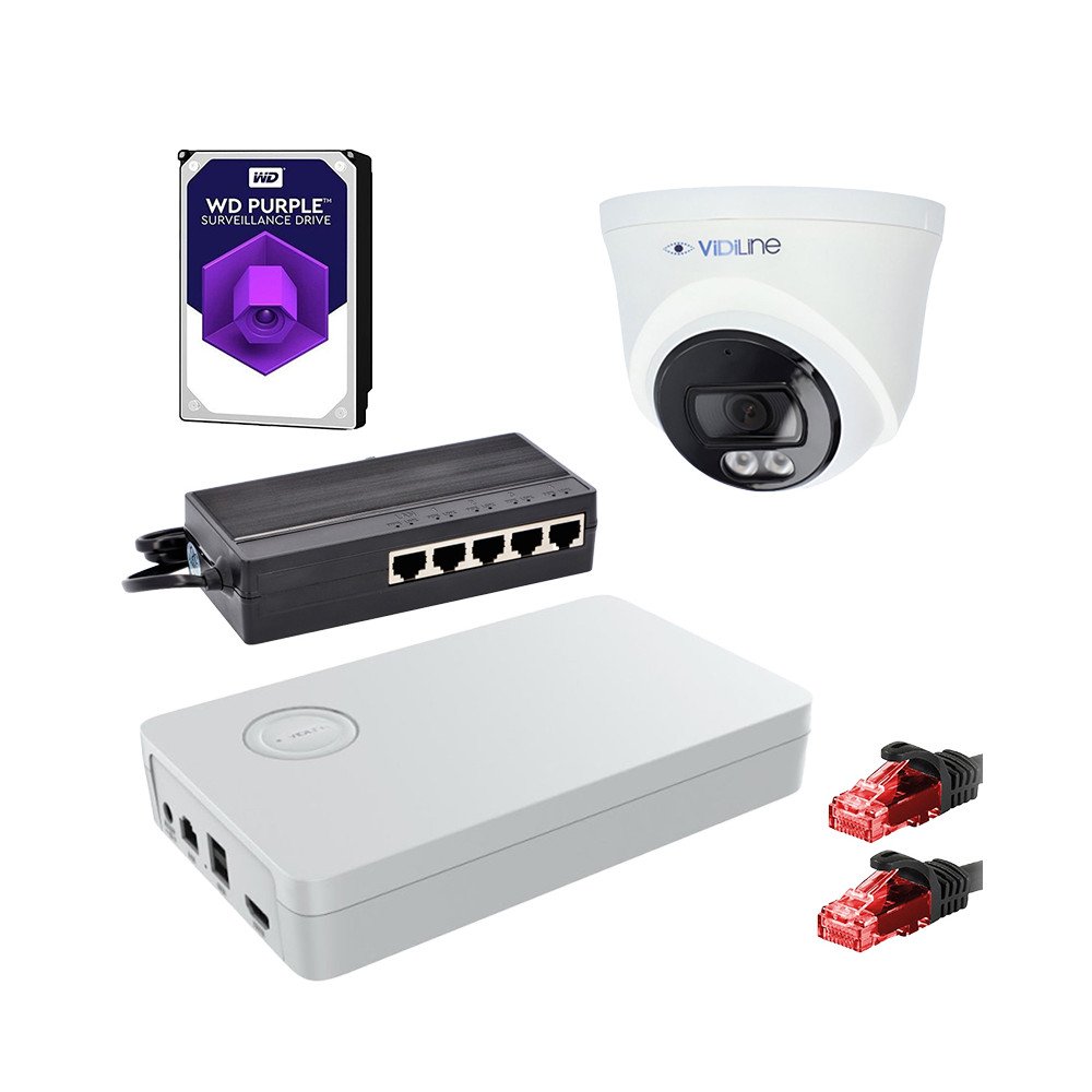 Vidiliini IP seirekomplekt, 4MPX kaamera, PoE luliti, 1TB ketas
