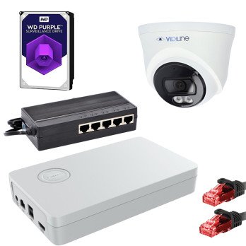 ViDiLine IP Monitoring Set, 4Mpx Camera, PoE Switch, 1TB Disk
