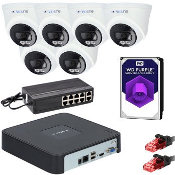 IP-valvontasarja 6 kameralle 4 Mpx PoE Switch 2TB ViDiLine HDD