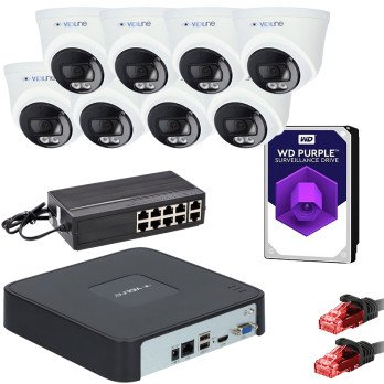 Monitoringa komplekts 8 kameram 4MPX POE sledzis 2TB Vidiline HDD
