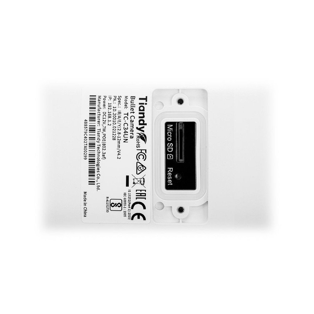 Kamera IP TC-C34UN spec: i8/A/E/Y/2,8-12mm/v4.2-4 mpx 2,8 ... 12 mm Tiandy