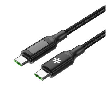 Celly USB-C i USB-C kabeli 100W su LED ekranu [Power Pristatymas]