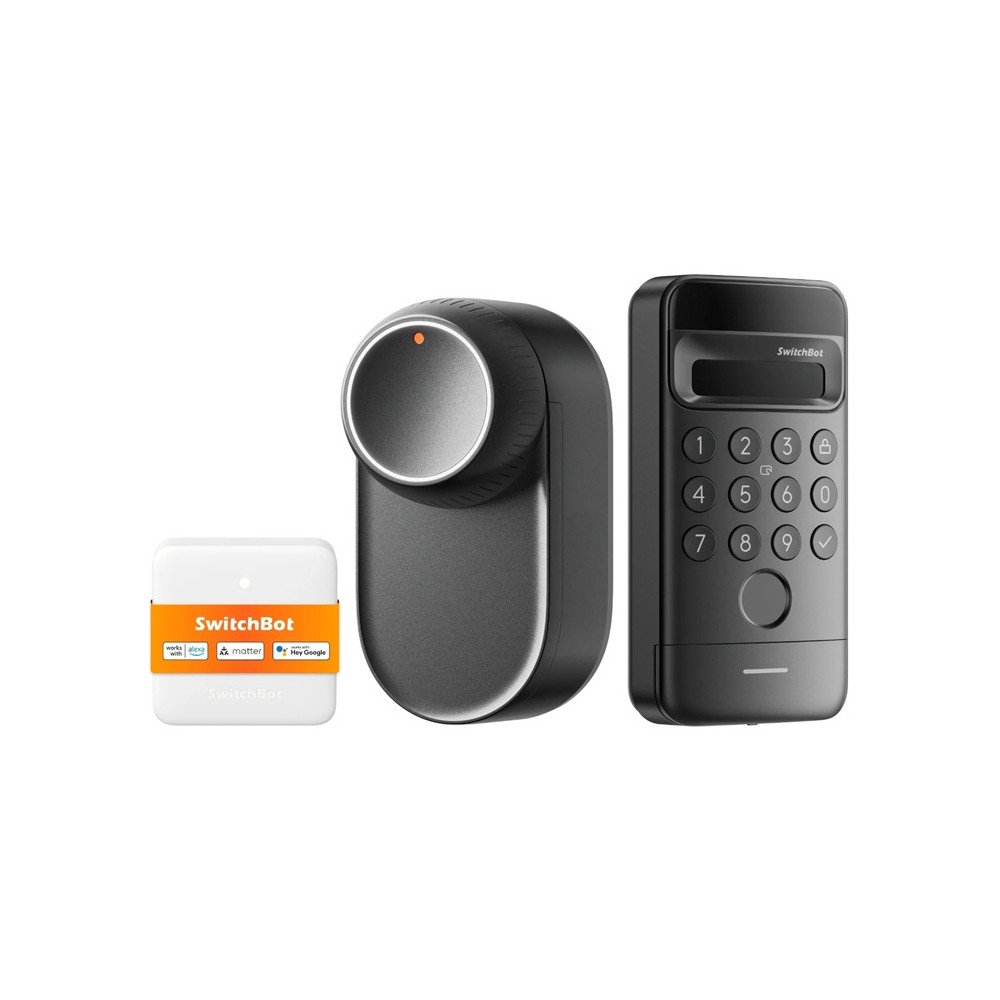 SwitchBot Ultra 3-in-1 smart lock with Hub Mini Matter control panel and Vision keypad
