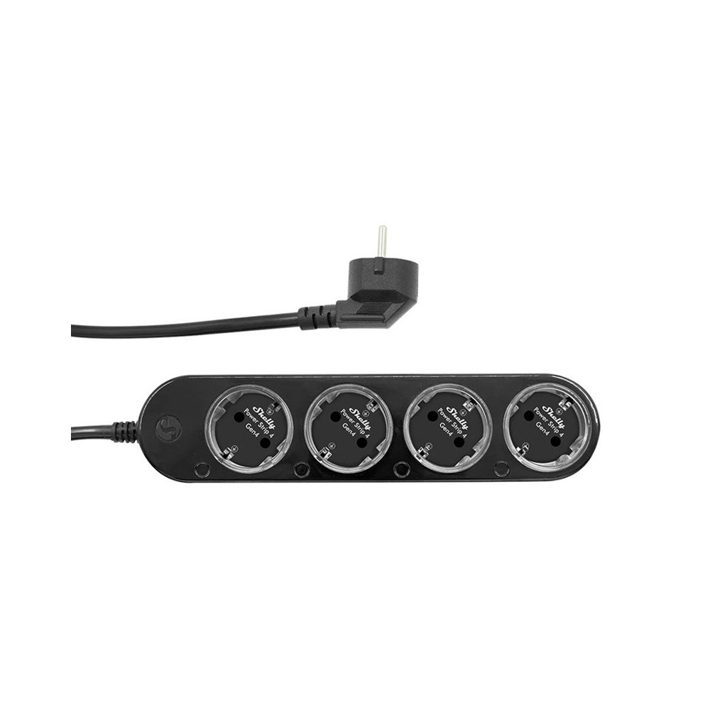Smart 12A Shelly Power Strip 4 Gen4 Zigbee/Matter musta