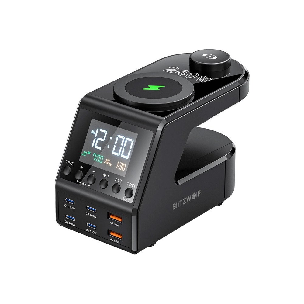 Blitzwolf BW-FW10 zadintuvas su ikrovikliu 2xUSB-A, 4xUSB-C, 240W