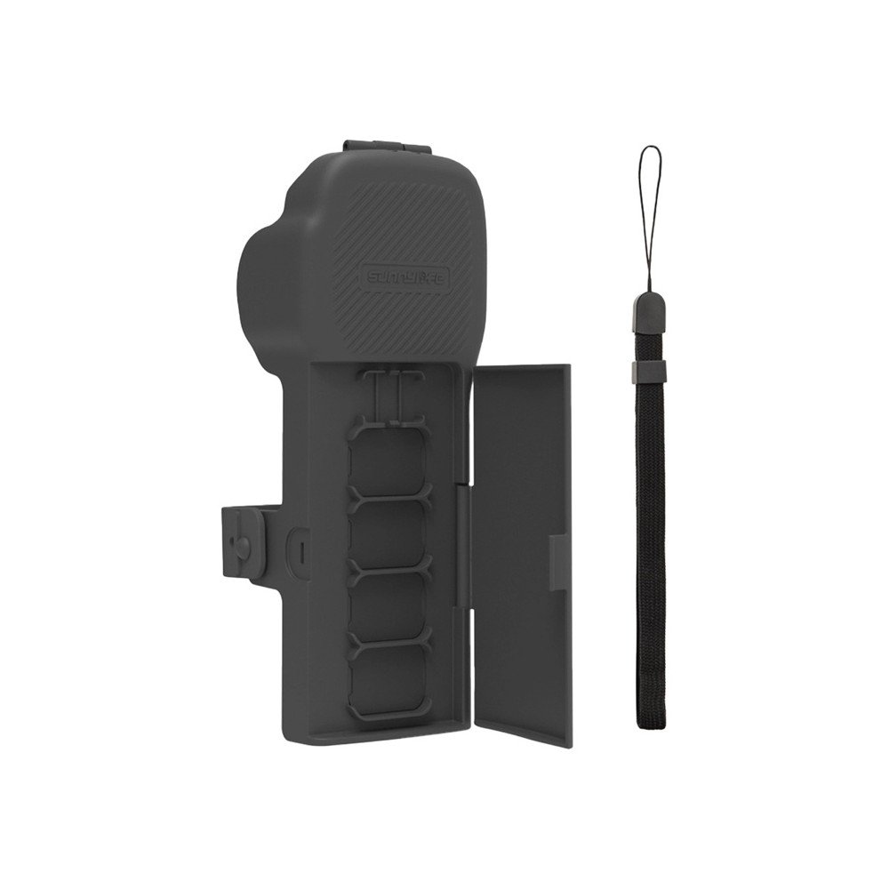 Sunnylife suojakotelo hihnalla ja kaulanauhalla Osmo Pocket 3:lle (harmaa)