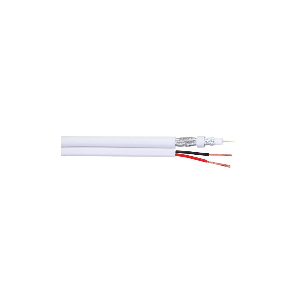 CCTV-KAAPELI PFM941I-RG59N/21-100-VALKOINEN RG59 + 2 x 0,75 mm2 DAHUA