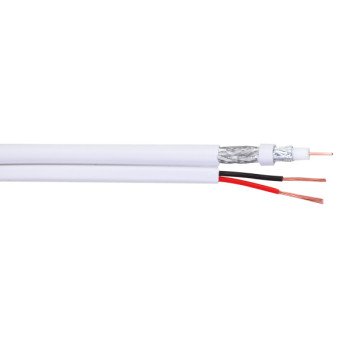 CCTV-KAAPELI PFM941I-RG59N/21-100-VALKOINEN RG59 + 2 x 0,75 mm2 DAHUA