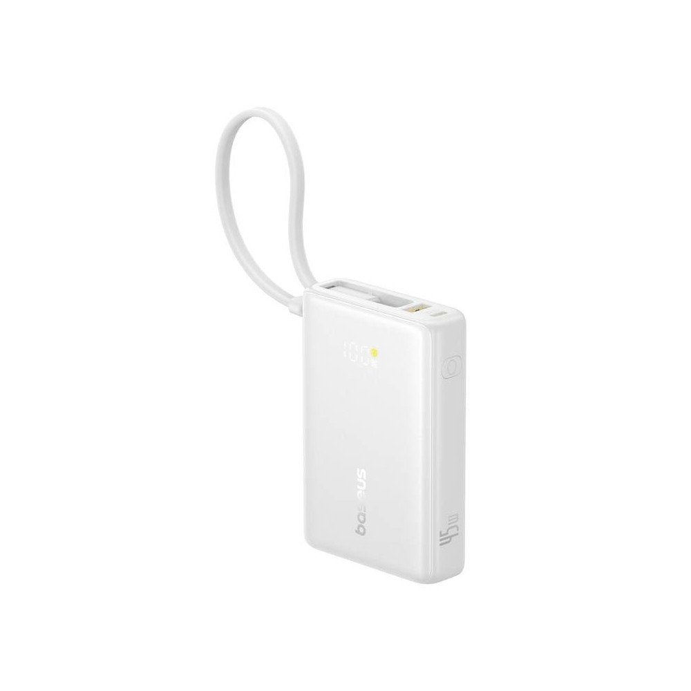 Powerbank Baseus PicoGo digitaalne ekraan 10000mAh 45W (valge)