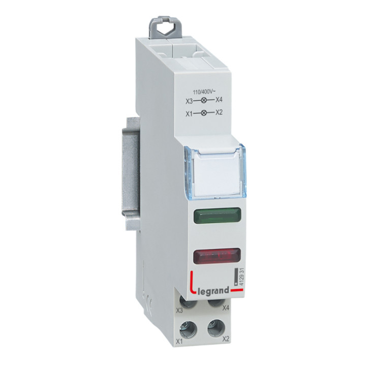 Topelt LED indikaator - roheline + punane 110/400 V - 1 moodul