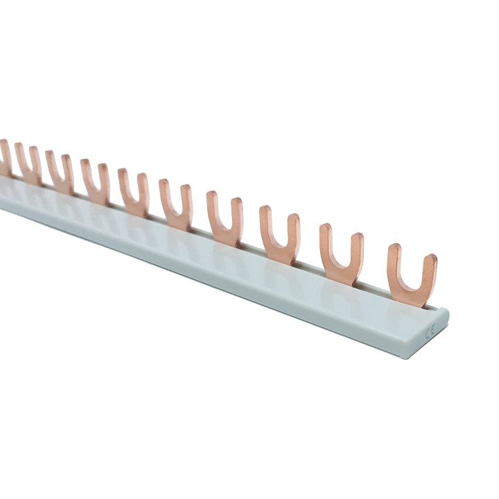 G-1L-210/10 MCB busbar 10mm2, 1 phase, fork type, 210 mm, 12 modules