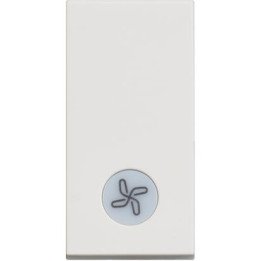 One-way switch 1P 10 AX - 250 Vac - lightable - fan symbol